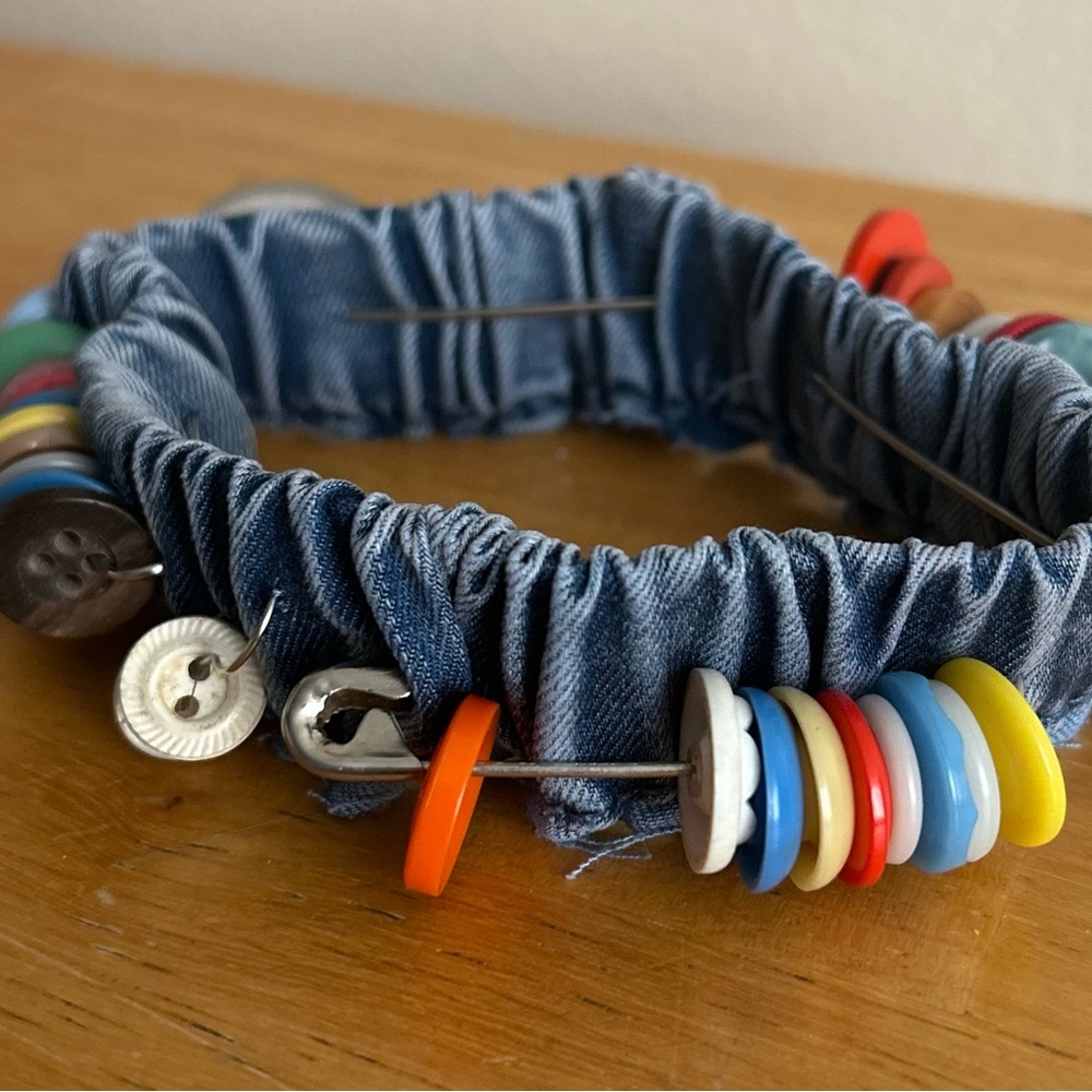Denim Button Bracelet western style